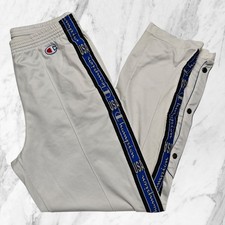 Champion Vintage Âge 90 Pantalon survêtement Homme Boutons Rayé Latéraux Blanc M