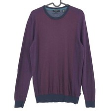 TED BAKER Homme 100% Laine Pull Col Rond Slim Fit Taille 3 - M