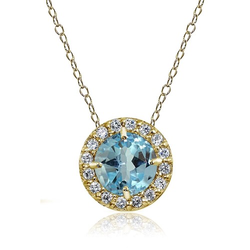 Collier halo rond argent - en,
