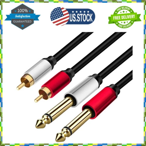To 2rca cable dual - 2, 6.35
