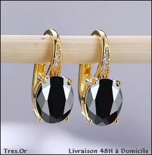 Boucles d'Oreille CRISTAL NOIR