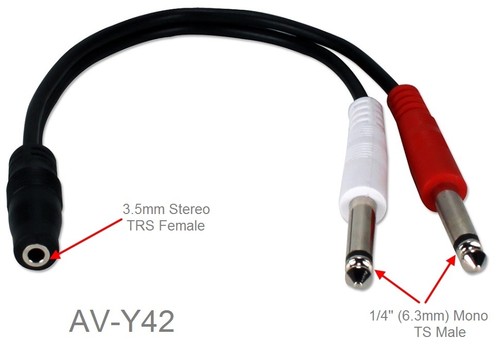 5mm stereo female to dual - female,