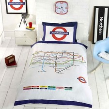 London Underground Tube Carte Housse Couette Simple Et D'Oreiller Set Lit Neuf