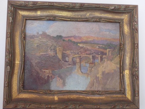 Tableau paysage signé - , a