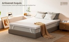 Surmatelas mousse haute densité housse fibres de bambou épaisseur confort 7,5 cm