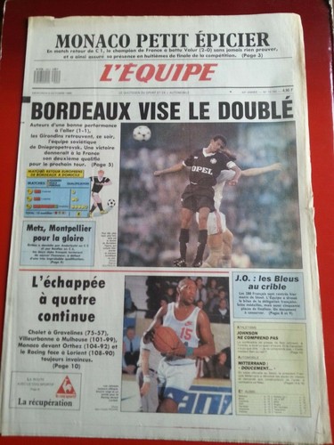 Journal équipe 10 88 - l'équipe, 05/10/88