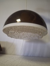 Suspension Space Age vintage – Lustre design années 70 – acrylique fumé