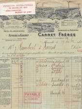 Ancienne Facture PATES ALIMENTAIRES RIVOIRE & CARRET à Marseille 1960