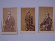 PIERRE PETIT - TROIS CDV - PORTRAITS PHOTO XIXe. Tirages albuminé