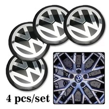 Lot 4 Enjoliveurs Moyeu Central 65mm Compatibles VW GTI R Jantes Alliage