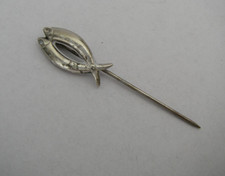 4.8CM : épingle cravate POISSONS  argent massif 925 N°99