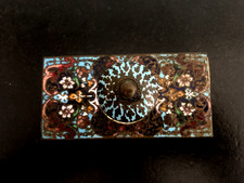 Tampon buvard de bureau ancien en émaux cloisonné