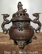 11" Old Pure Bronze Elephant