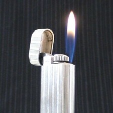 BRIQUET Ancien * CARTIER MUST ARGENT * Solid Silver LIGHTER FEUERZEUG ACCENDINO