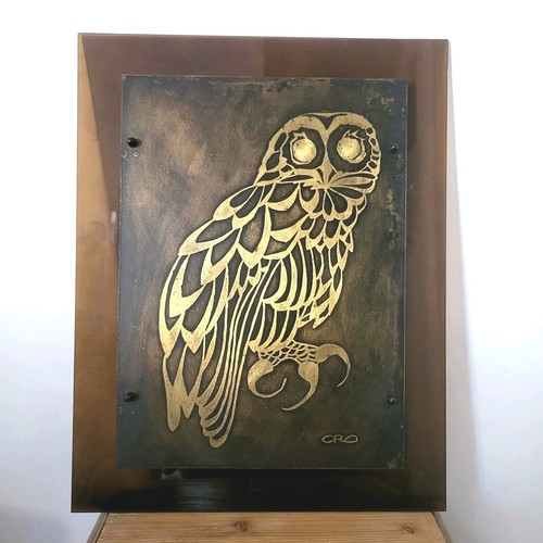 Plaque sculpture chouette - plaque,