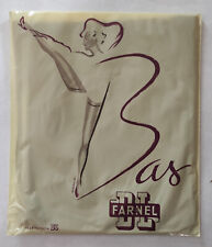 Bas nylon couture vintage DL FARNEL "scooter" T3  marron  Keyhole Stockings