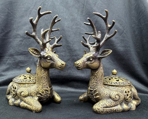 Rare pair brass - brass, incense