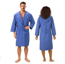 Peignoir de bain homme - Robe sortie de bain en microfibre avec capuche ceinture