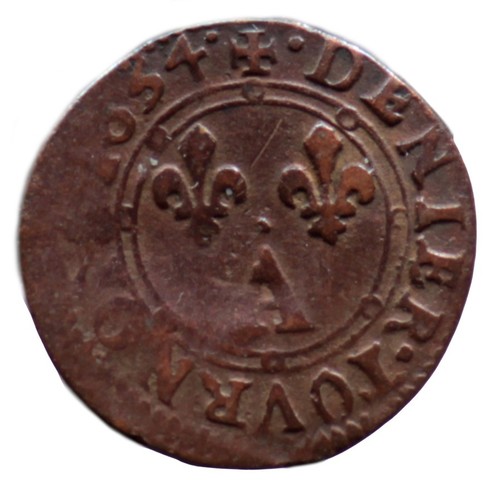 Denier tournois 1654 - tournois,