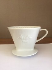 Porte filtre à café vintage MELITTA N°102 faience vernissée blanche