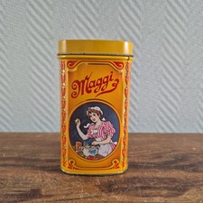 Ancienne boîte de rangement vide en métal étain Maggi Bouillon