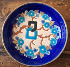 Coupelle Emaux de Longwy Or pivoine pour crédit industrielle Varin Publicitaire