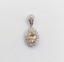 Pendentif vintage or blanc 18k