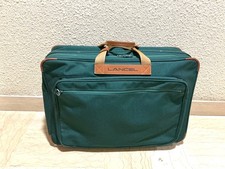 Lancel valise vintage en toile vert anglais