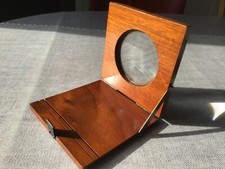 Ancienne Loupe entourage bois visionneuse cartes postales deco 19eme