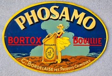 RARE tôle lithographiée PHOSAMO 31x21.5cm - no plaque émaillée