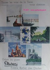 PUBLICITE MARCONI POSTE GRAMOPHONE PHONO RADIO 1939 AD