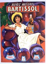 ANCIEN CARTON CALENDRIER PERPÉTUEL PIN UP BARTISSOL RIVESALTES APÉRITIF DE VIN