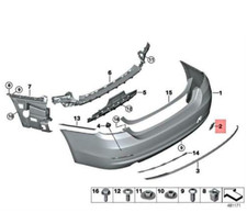 BMW 4 Coup� F32 LCI Couvercle d'oeil pare-chocs arri�re 7496136 51127496136