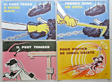LOT 4 AFFICHES  AFFICHE MINE SECURITE DU TRAVAIL BE 78 X 58 DEVIN PODEVIN RARE