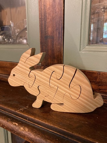 Puzzle lapin bois jouet - puzzle, en