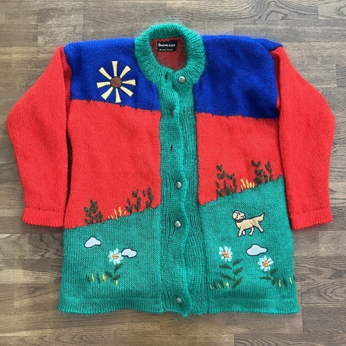 Cardigan pull brodé laine - cardigan, en