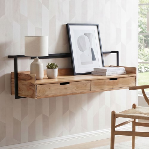 Bureau mural 120cm bois massif