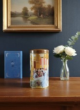 Boîte Métal Cylindrique Vintage "La Belle Époque" - Rangement Rétro Élégant