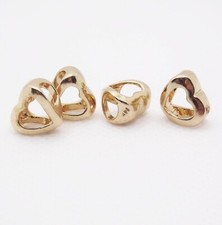 QTY 3- Gold Heart Spacer Charm
