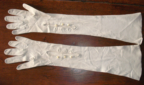 Longs gants peau beige - gants, en