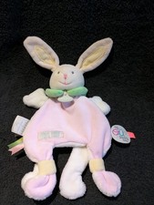 doudou et compagnie lapin cape rose blanc  tatoo " T'es ou doudou " TBE