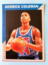 DERRICK COLEMAN NEW JERSEY NETS NBA STAR BASKET BALL FRENCH ROOKIE CARD 90'S