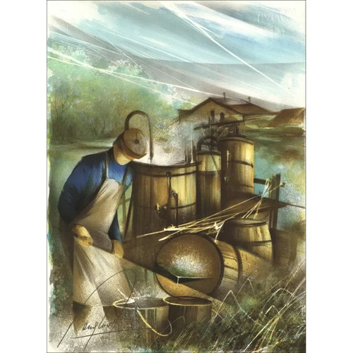 Poulet raymond lithographie - poulet,
