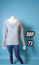 Ddp Taille 40 Neuf Superbe sweat shirt gris femme coton mélangé