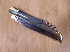 Couteau pliant LAGUIOLE 2 pièces G DAVID CARBONE corne Thiers TB état FRANCE