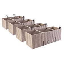 4 x boîte de balcon jardinière aspect rotin pot de plantation pot de fleurs c...