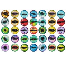  50 Pcs Breloques Pour Bijoux Autocollant De Verre D'oeil D'animal DIY