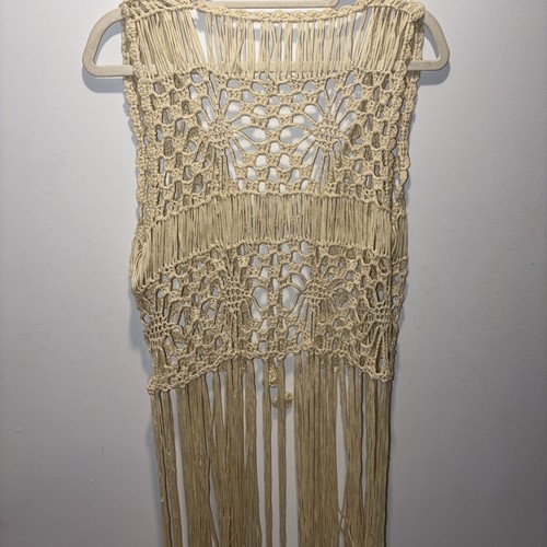 Vintage crochet fringe vest - crochet,