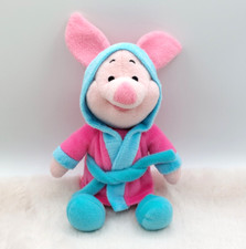 DISNEY Peluche doudou cochon Porcinet en peignoir rose bleu 26 cm