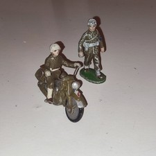 1/32 soldat de plomb quiralu MP WW2 et Motard Militaire 